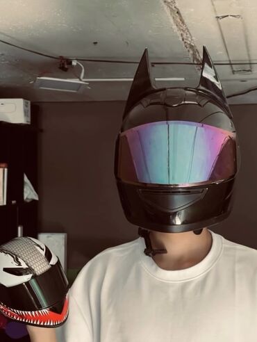 зимняя маска: Мотошлем с оригинальным дизайном «уши» + зеркальный визор -