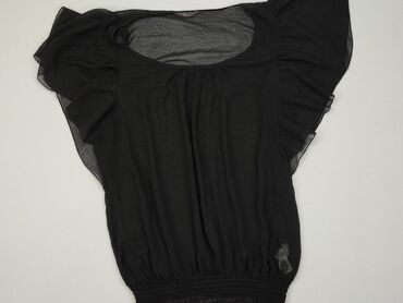 czarne eleganckie bluzki krótki rękaw: Bluzka Damska, XL, stan - Dobry