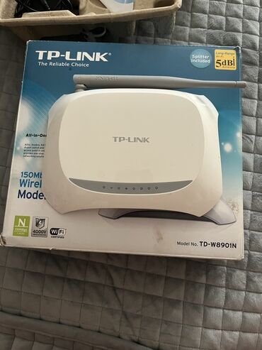 Kompüter və noutbuk aksesuarları: Qutusuna kimi her seyi var islek veziyetdedir. TP-Link TD-W8901N