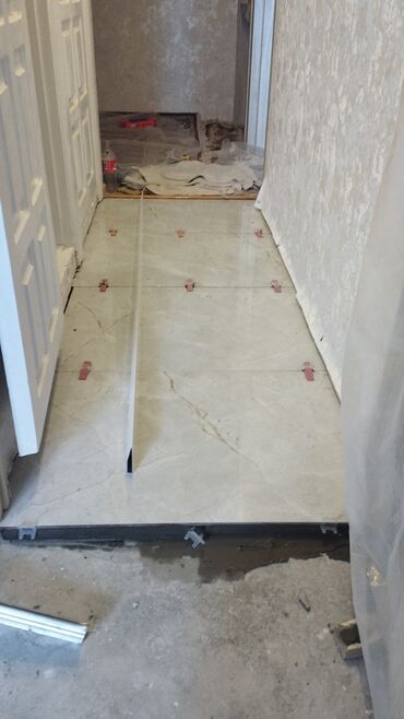 Plitə işləri: Mərmər naxışlı keramika kafel və plitə döşəmə/divar işi - Məkan — 9