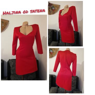 yessica haljine: M (EU 38), L (EU 40), color - Red, Evening, Long sleeves
