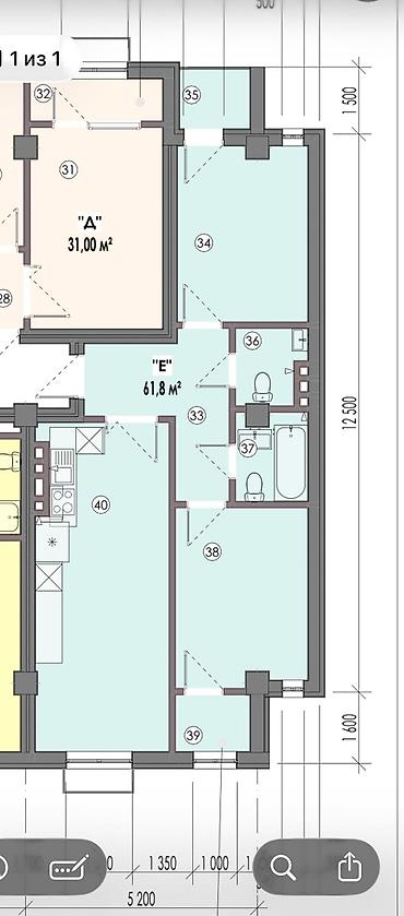 beta stores: 3 комнаты, 62 м², Нижний Джал (Джал-23) Элитка, 9 этаж, ПСО (под самоотделку) — 4