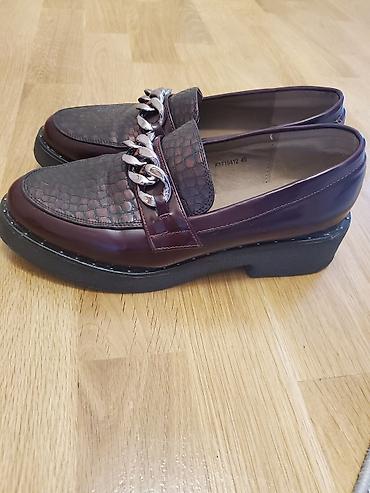Mokasin və loferlər: Kylie by Crazy Shoes qadın loafers - Rəng: tünd bordo (şarap — 3