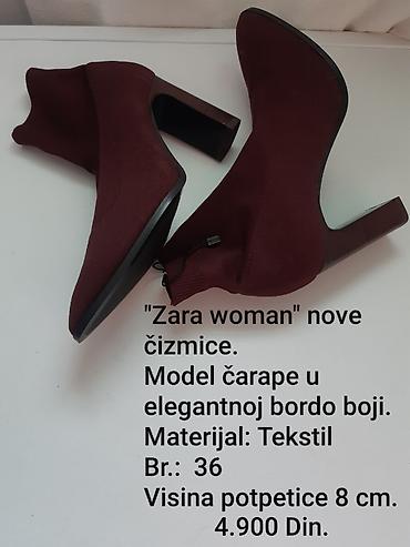 pacioti patike: Nove Zara Woman čizmice – model „čarapa” u elegantnoj bordo boji. - — 1