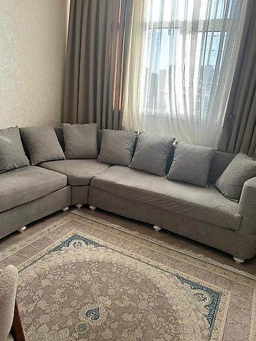kunc diva: Künc divanı – L formalı, çoxoturacaqlı model - Rəng: neytral boz — 3