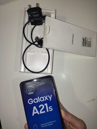 Samsung: Samsung Galaxy A21S, 32 GB, rəng - Qara, Sensor, Barmaq izi, İki sim kartlı