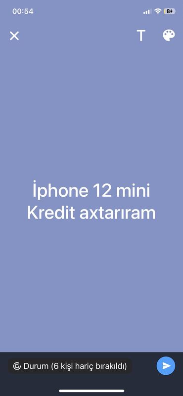 kreditle iphone: IPhone 12 mini, 128 GB, Ağ, Kredit, Barmaq izi, Face ID