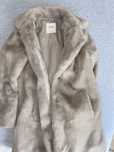 bež kaput: XS (EU 34), Without lining, Faux fur, color - Beige