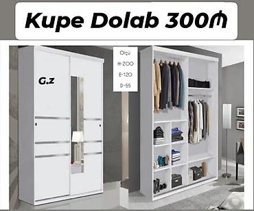 dehlız dolabı: Kupe Dolab – 300₼ Ağ rəngli, sürgülü qapılı kupe dolab. Ön hissədə — 1