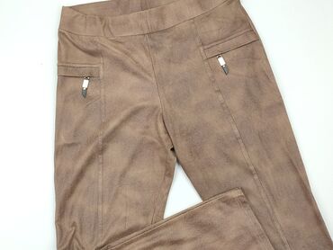 brązowe spodnie materiałowe damskie: Material trousers, M (EU 38), condition - Very good