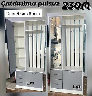 balaca şkaf: Yeni, 2 qapılı, Güzgülü, Ağ, Açılan, Düz dolab — 1