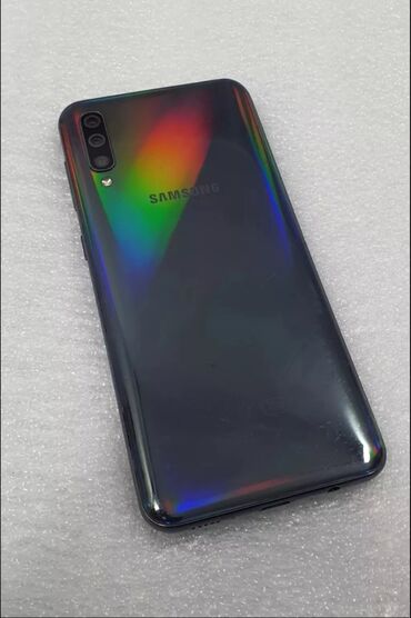 галакси нот: Samsung Galaxy A50, Колдонулган, 64 ГБ, түсү - Көк, 2 SIM