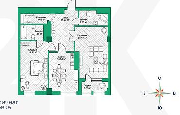 Продажа квартир: 2 комнаты, 83 м², Асанбай мкр Элитка, 4 этаж, ПСО (под самоотделку) — 3