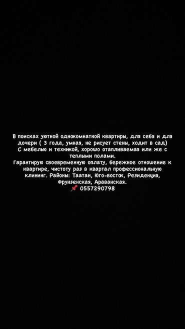 бишкек ыссык кол: В поисках уютной однокомнатной квартиры, для себя и для дочери ( 3