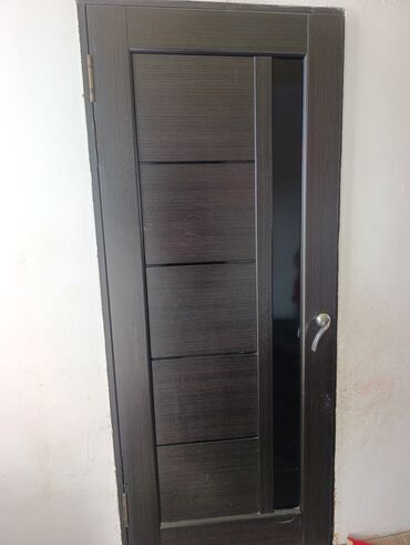 мебельный фурнитуры: Ички эшик айнек менен, Сол, түсү - Боз, 2 * x 80 см, Колдонулган
