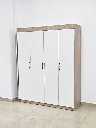Yeni, 4 qapılı, Ağ, Açılan, Düz dolab