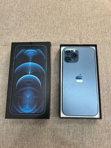 iphone satış: IPhone 12 Pro Max, 512 GB, Pacific Blue, Zəmanət, Face ID, Sənədlərlə