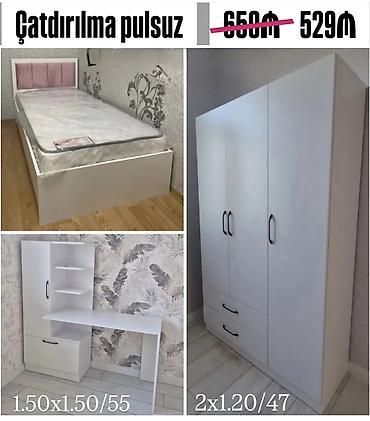 Uşaq/yeniyetmə otağı üçün ağ rəngdə mebel dəsti Dəst tərkibi: - Tək lalafo.az -da Uşaq/yeniyetmə otağı üçün ağ rəngdə mebel dəsti Dəst tərkibi: - Tək