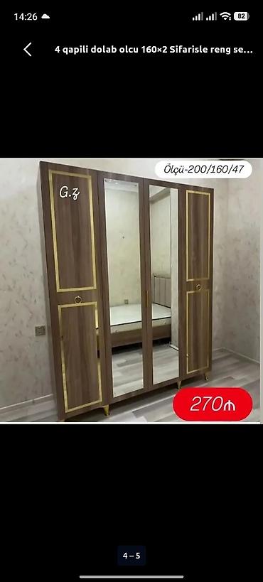Yeni, 4 qapılı, Güzgülü, Qəhvəyi, Taxta, Açılan, Düz dolab lalafo.az -da Yeni, 4 qapılı, Güzgülü, Qəhvəyi, Taxta, Açılan, Düz dolab