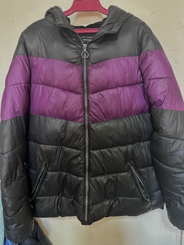 женские куртки с мехом: Пуховик, Короткая модель, Made in KG, С мехом, С капюшоном, L (EU 40)