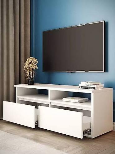 Тумбы и подставки для телевизора: Тумба и подставка для телевизора, Напольная, ЛДСП, цвет - Белый — 9