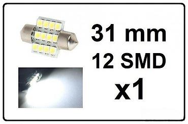 drveni stol: LED sijalica za automobil – C5W/Festoon, 31 mm, 12x SMD, bela svetlost — 1
