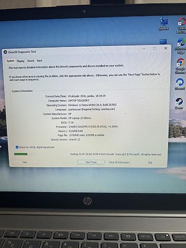 pec aliram: HP noutbuk. 256 GB SSD yaddaş. 8 Gb operativ yaddaş intel core i3-N305 — 2