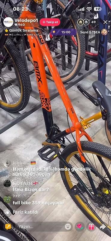 yol velosiped satilir: BMX GTX dağ velosipedi - Rəng: narıncı-qara (qızılı detallarla) - — 1