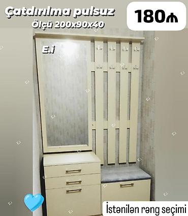 sultan kunc divan: Dəhliz üçün çoxfunksiyalı asılqan və dolab dəsti - Ölçü: 200x90x40 sm — 2
