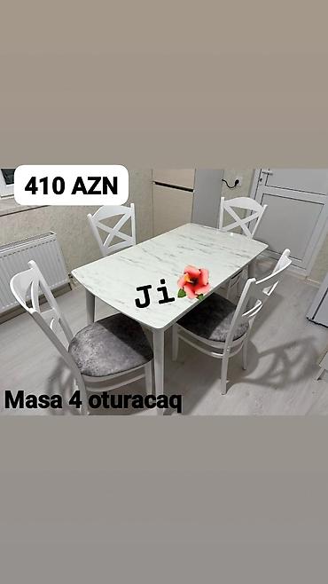 piknik stul: Mətbəx üçün, Yeni, Açılmayan, Dördbucaq masa, 4 stul — 1