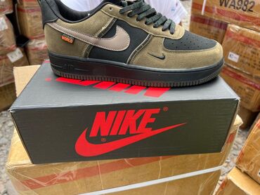 корейские капсулы для похудения день и ночь: Кроссовки Nike Air Force в оливковом и черном цветах с контрастными