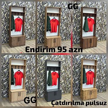 Dəhliz üçün asılqanlı dolab - Model: üst rəf, orta hissədə 4 ədəd