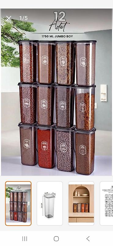Кухонные принадлежности: Mətbəx üçün 12 ədəd saxlama qabı dəsti - Həcm: hər biri 2000–2200 ml — 4