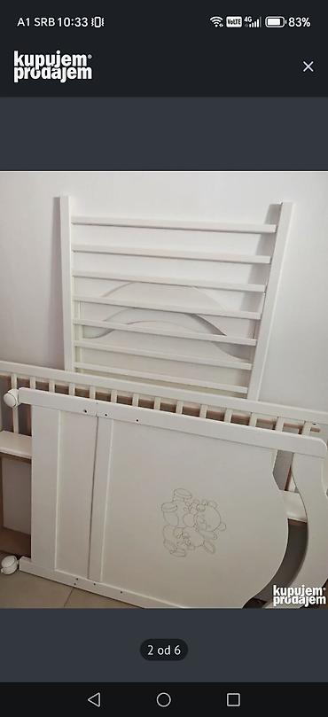 decije foteljice: Bambino krevetac Vendy – beli, sa fiokom - Materijal: drvo - Boja — 2