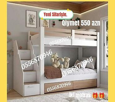 kreslo tek: Oğlan və qız üçün, Yeni, Çarpayı, Matras ilə, Siyirməli, Laminat — 10