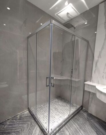 Duş kabinaları, arakəsmələr: Yeni Üstü açıq kabina, Künc üçün, Pulsuz çatdırılma — 25