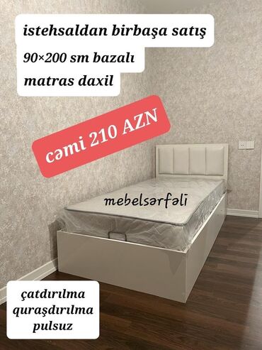 yuxuda taxt carpayi gormek: Новый, Односпальная кровать, С подъемным механизмом, С матрасом, Азербайджан