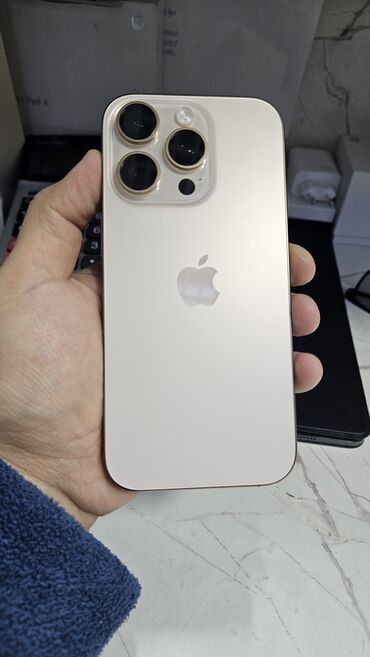 айфон rx: IPhone 16 Pro, Колдонулган, 256 ГБ, Desert Titanium, 100 %