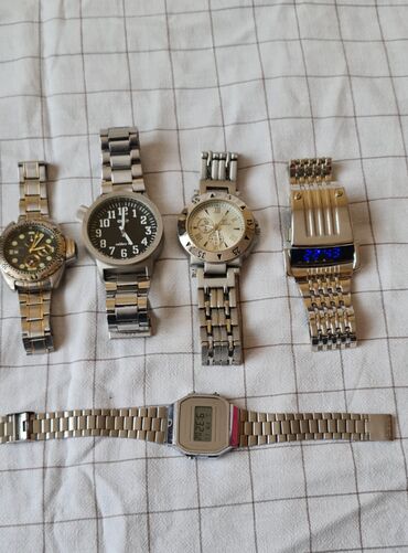 Ručni satovi: Kolekcija muških ručnih satova – metalne narukvice, različiti stilovi — 1