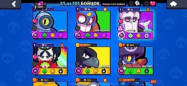 rog ally: Игровой аккаунт Brawl Stars. Основные характеристики: - 65 из 105 — 9