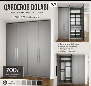 rəfi: Qarderob dolabı – geniş, funksional, zövqlü dizayn. Ölçü: 270 × 160 × — 1
