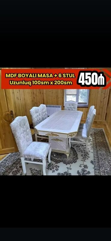 Masa və oturacaq dəstləri: Qonaq otağı üçün, Yeni, Açılmayan, Dördbucaq masa, 6 stul -da lalafo.az — 22 Masa və oturacaq dəstləri: Qonaq otağı üçün, Yeni, Açılmayan, Dördbucaq masa, 6 stul — 22