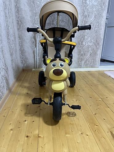Uşaq dünyası: Uşaq üçtəkərli velosipedi – bej rəng, ayıları xatırladan ön panel — 5