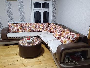 Künc divan dəsti - Model: L formalı künc divan və uyğun dairəvi