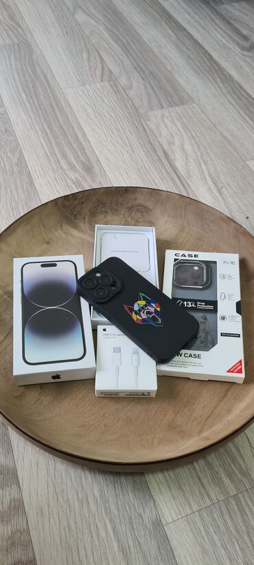 айфон 7 баткен: IPhone 14 Pro, Колдонулган, 256 ГБ, Jet Black, Заряддоочу түзүлүш, Коргоочу айнек, Каптама, 89 %