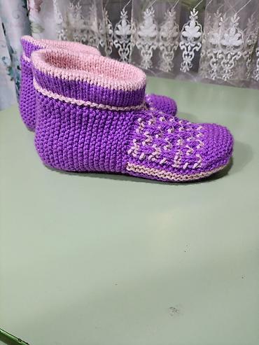 ножи ручной: Вязаные тапочки -носочки 🩵🩷💜 ручная работа — 8