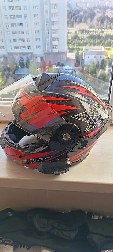 moto blok: IBK tam üzlü motosiklet dəbilqəsi – inteqrasiya olunmuş Bluetooth — 2