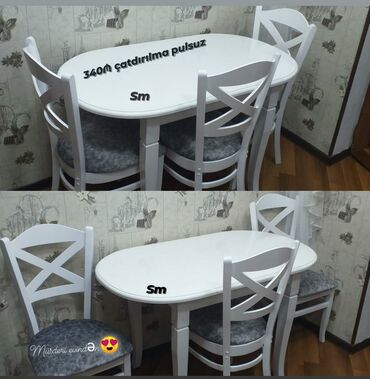 Masa və oturacaq dəstləri: *Bir gün ərzində çatdırılma olunan* ✔️Kuxna üçün stol stul dəsti✨✨ — 6