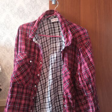рубашки в клетку для девушек: Рубашка S (EU 36), 3XL (EU 46), цвет - Красный