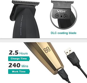 VGR 906 Professional Trimmer 2000MAH / 9000RPM / Qara Kemamik Bıcaqlı